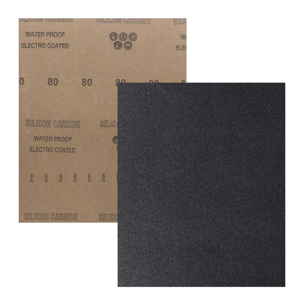 HOJA DE LIJA DE AGUA CARBURO SILICIO 9" x 11" G100 (Precio x pieza - Empaque c/50 pzas)