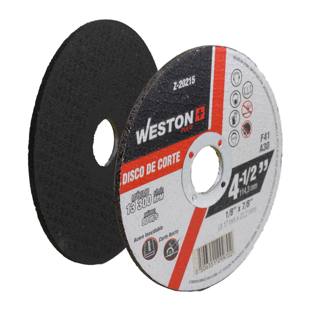 DISCO D/CORTE P/INOXIDABLE 7'' x 1/8''(3.17) x 7/8'' F41