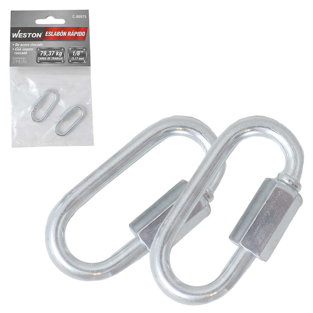 ESLABON RAPIDO ACABADO ZINC 3/8"X70MM