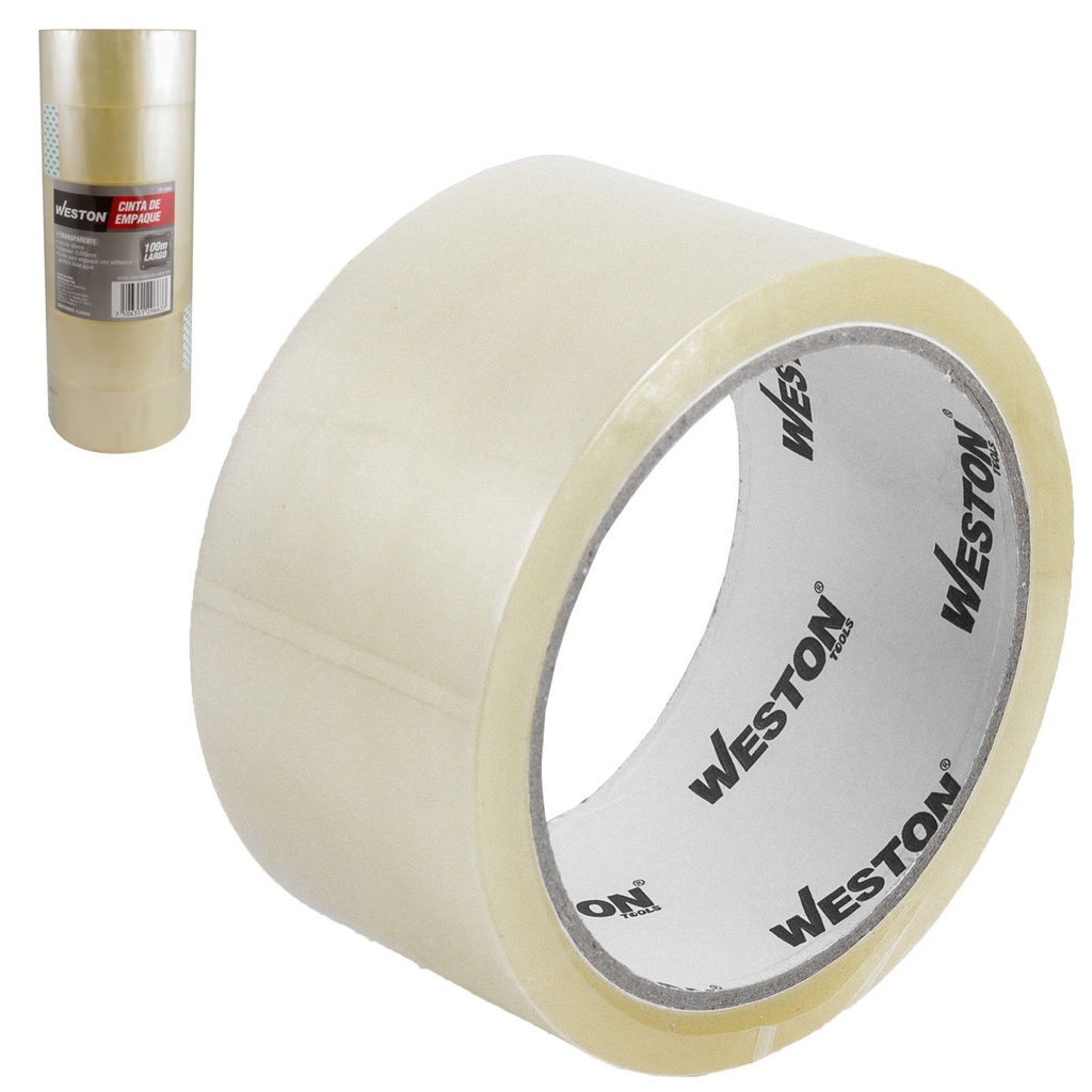 CINTA DE EMPAQUE TRANSPARENTE 48mm X 150M ($ x pza, caja c/36) (Precio x pieza - Empaque c/6 pzas)