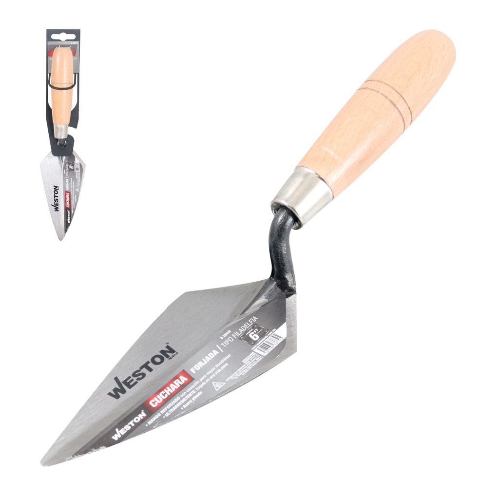 CUCHARA FORJADA TIPO FILADELFIA 6" MANGO D/MADERA (Precio x pieza - Empaque c/12 pzas)