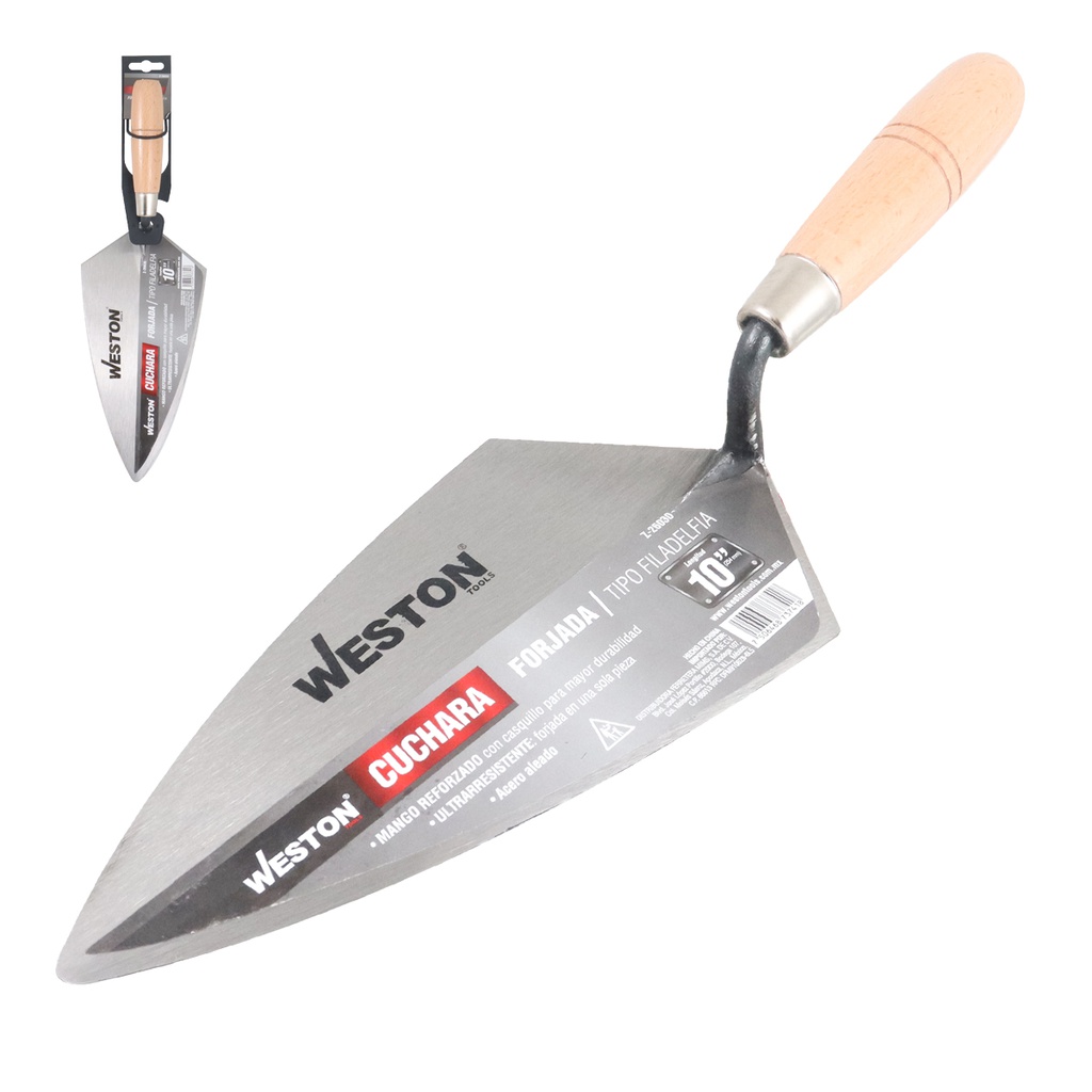 CUCHARA FORJADA TIPO FILADELFIA 10" MANGO D/MADERA (Precio x pieza - Empaque c/12 pzas)