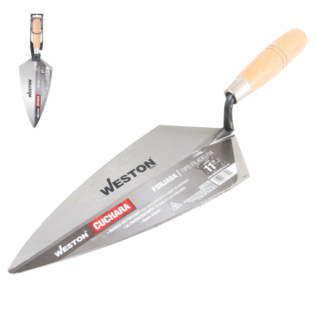 CUCHARA FORJADA TIPO FILADELFIA 11" MANGO D/MADERA (Precio x pieza - Empaque c/12 pzas)