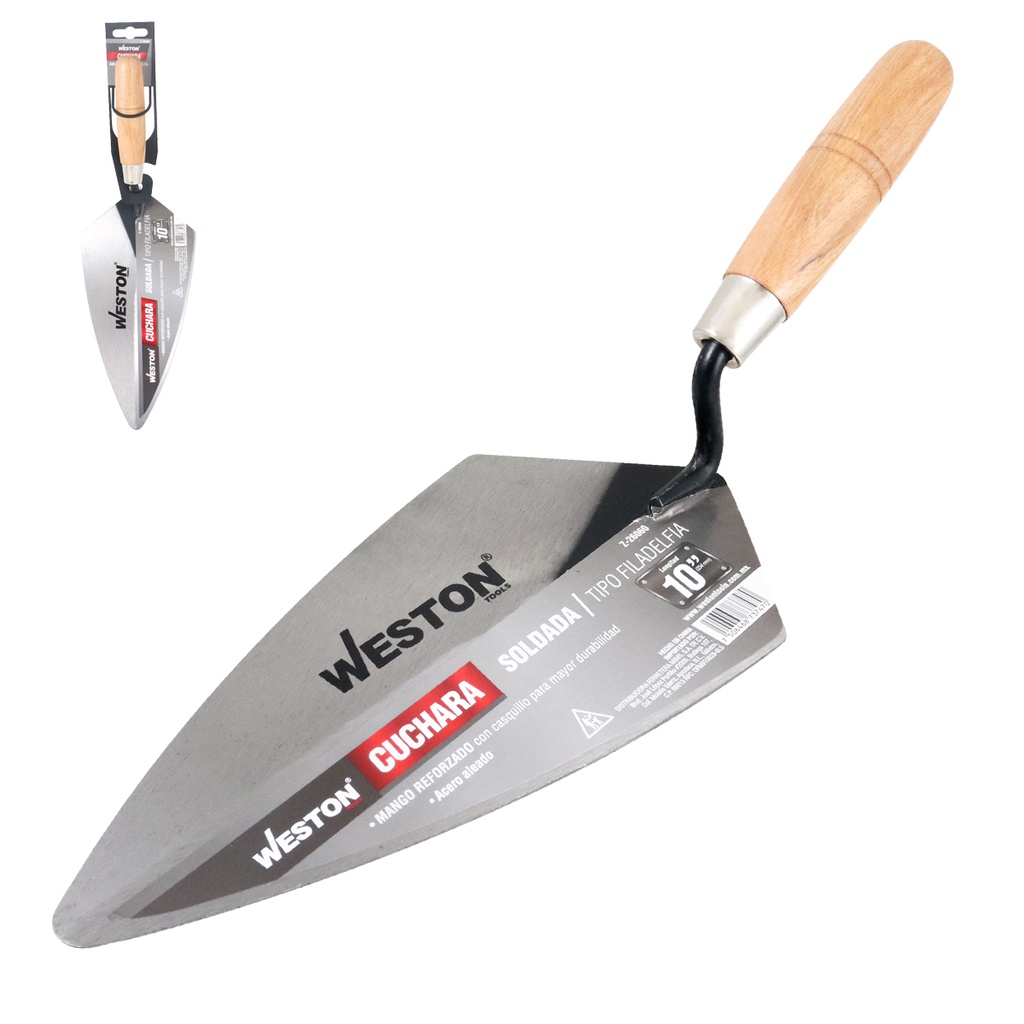 CUCHARA SOLDADA TIPO FILADELFIA 10" MANGO D/MADERA (Precio x pieza - Empaque c/12 pzas)