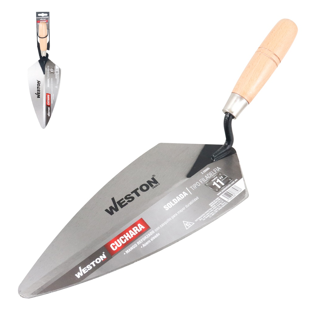 CUCHARA SOLDADA TIPO FILADELFIA 11" MANGO D/MADERA (Precio x pieza - Empaque c/12 pzas)