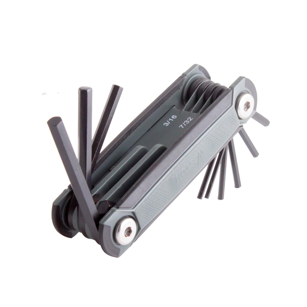 JUEGO 9 LLAVES NAVAJA 5/64"-1/4" HEX CRV  (PRECIO X PZA - EMPAQUE C/1 PZA)