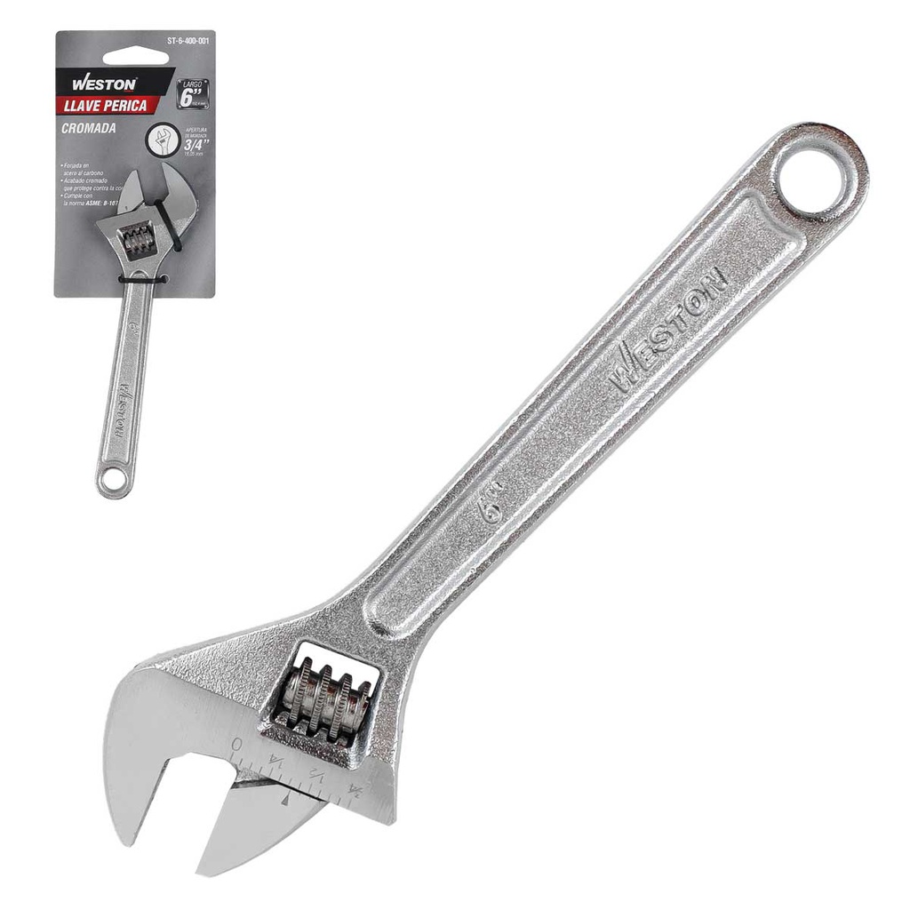 LLAVE PERICA CROMADA 6"