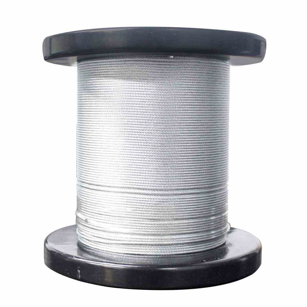 CABLE DE ACERO GALVANIZADO 7X7 1/8" ROLLO 1500M
