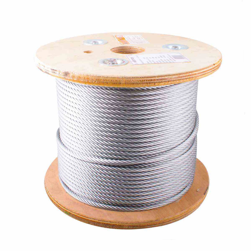 CABLE DE ACERO ALMA DE FIBRA FC 6X26 1/2" ROLLO 500M