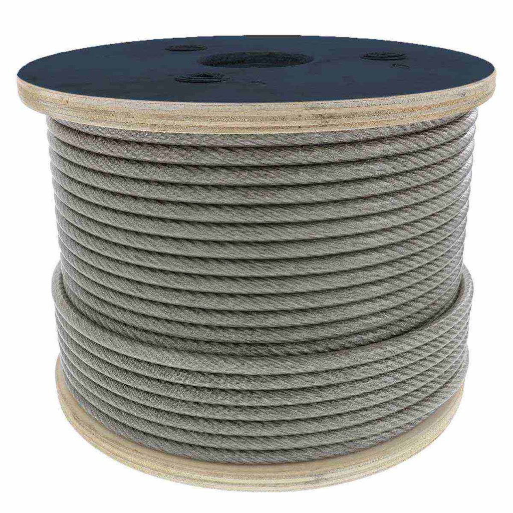 CABLE DE ACERO ALMA DE ACERO IWRC 6X26 1/2" ROLLO 500M