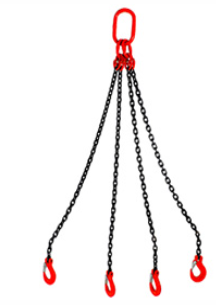 ESLINGA DE CADENA 3/8" G80 12M CUÁDRUPLE GANCHO DE QUIJADA C/SEGURO