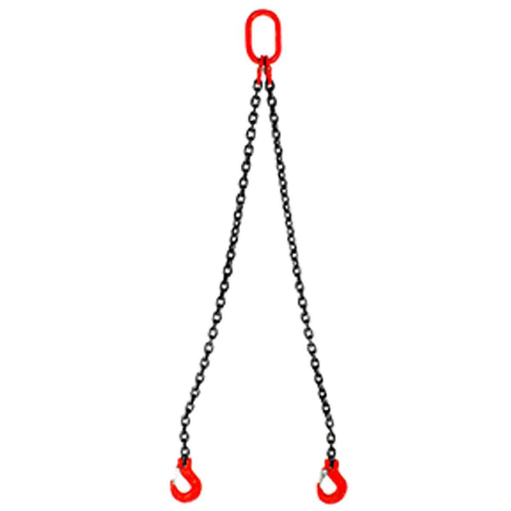 ESLINGA DE CADENA 1/2" G80 6M DOBLE GANCHO TRABA