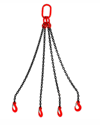 ESLINGA DE CADENA 1/2" G80 6M CUÁDRUPLE GANCHO DE QUIJADA C/SEGURO