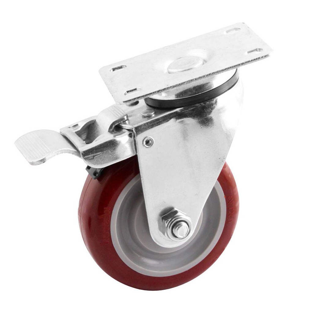 RODAJA MARRÓN PU GIRA. C/FRENO TOTAL 4X1-1/4"