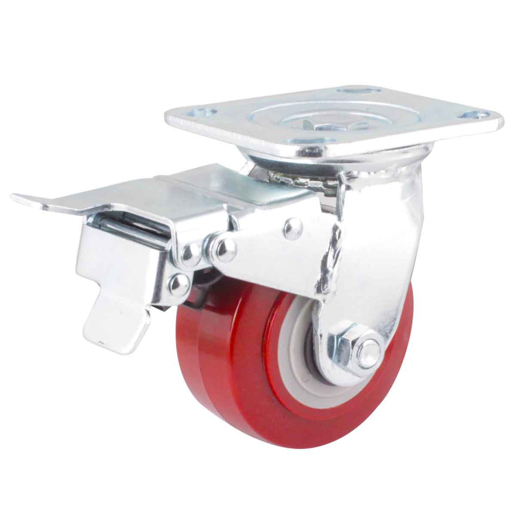 RODAJA MARRÓN PU GIRA. C/FRENO TOTAL 4X2"