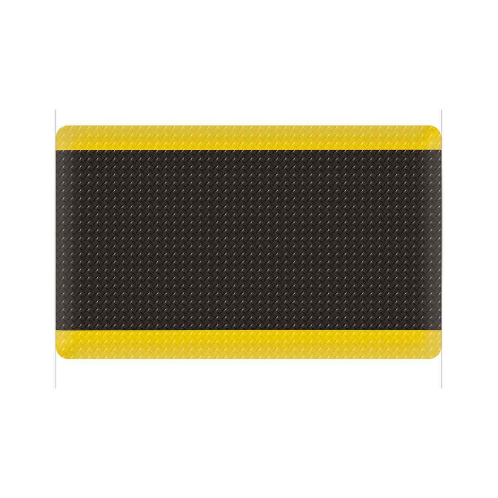 TAPETE ANTIFATIGA T/DIAMANTE NEGRO/AMARILLO 9/16'' X 36'' X 60''