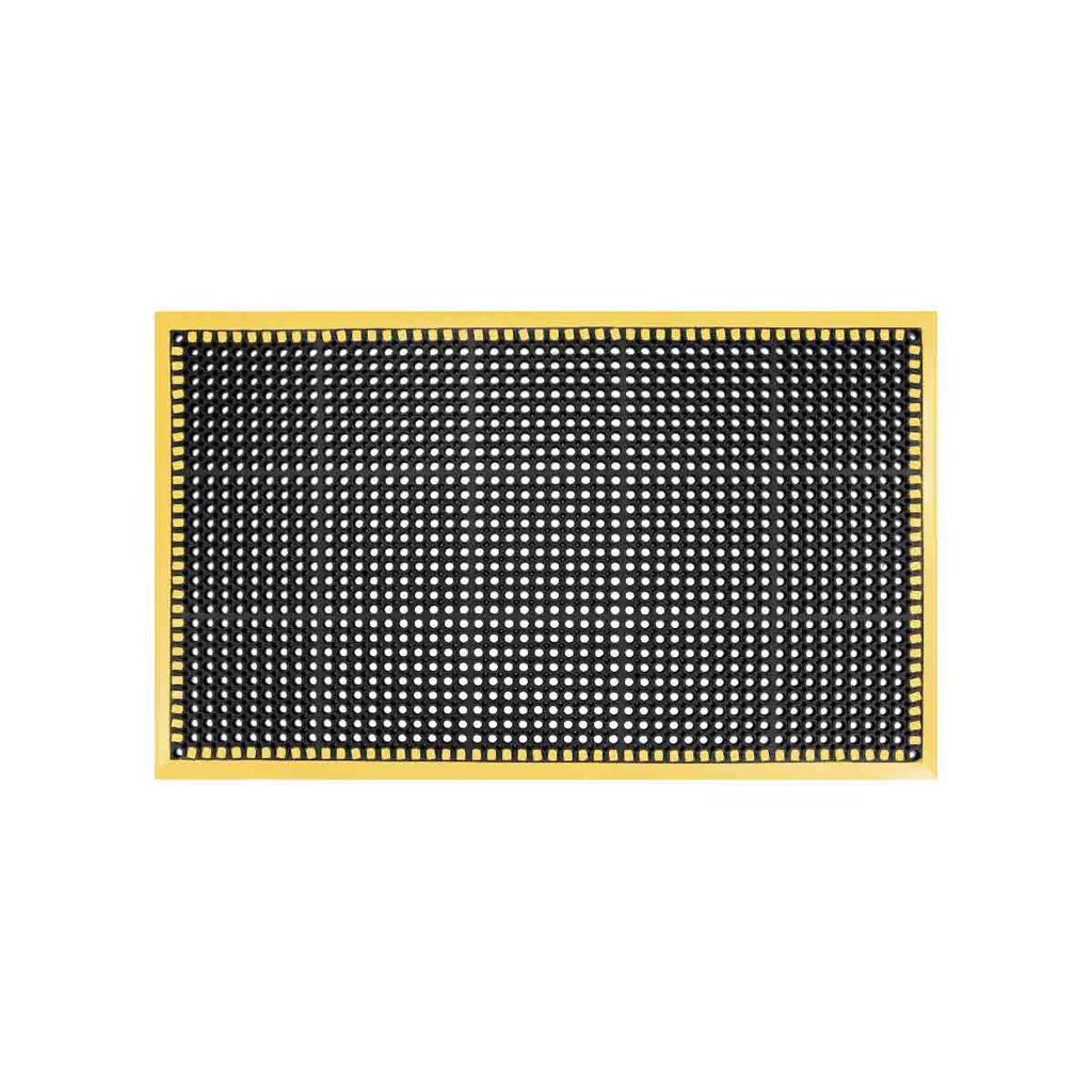 TAPETE ANTIFATIGA DE DESAGUE NEGRO/AMARILLO 7/8'' X 28'' X 40''