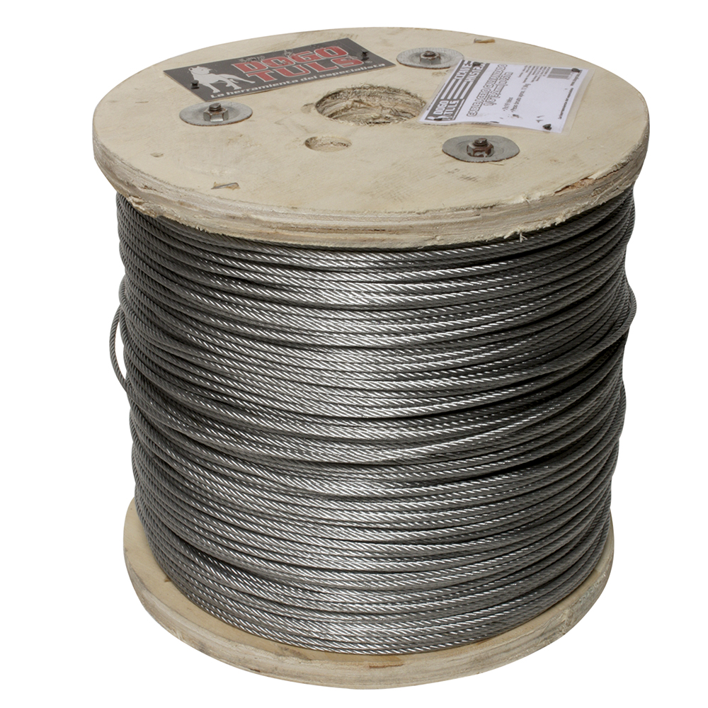 CABLE GALV C/F PVC 1/16-3/32" 7X7 100mt