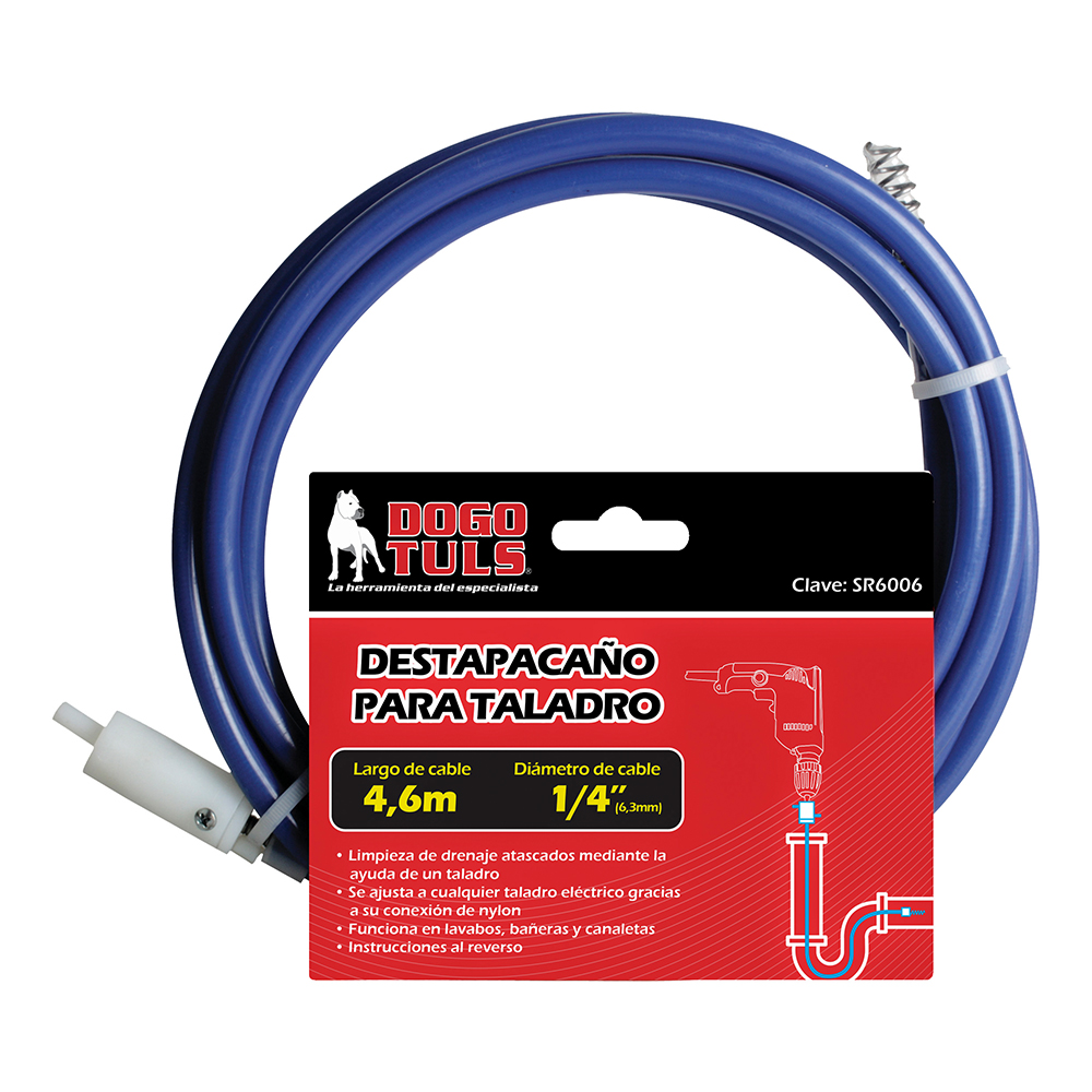 DESTAPACAÑO PARA TALADRO 1/4" X 3 MT