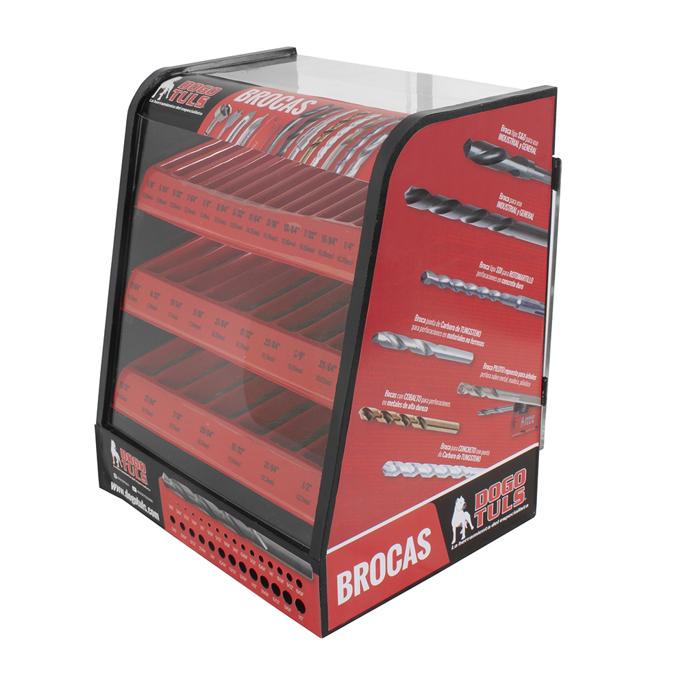 EXHIBIDOR BROCA USO INDUSTRIAL CON 210PZ