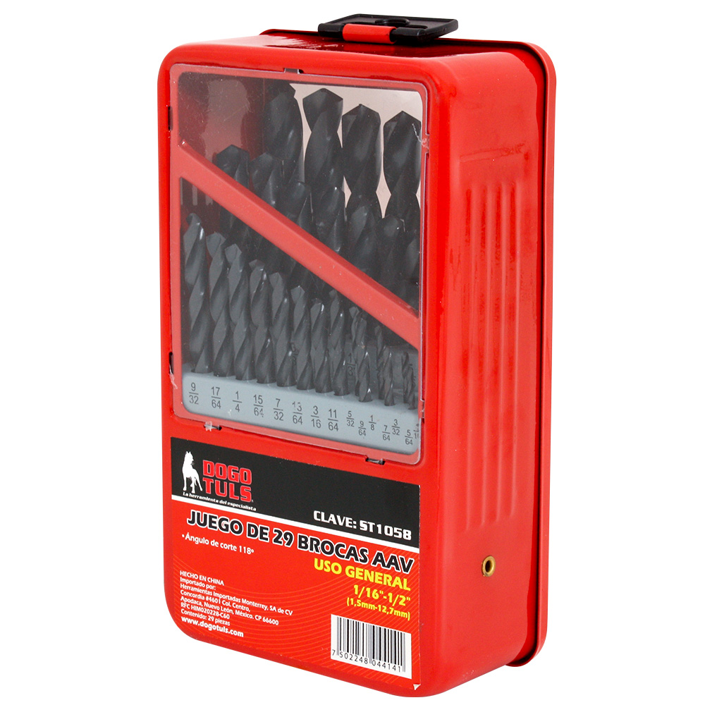 JUEGO 29 BROCAS USO GENERAL 1/16"-1/2" (ALTERNATIVA)