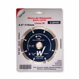 [Z-20102] DISCO DIAMANTE 7"SEGMENTADO LIN.W