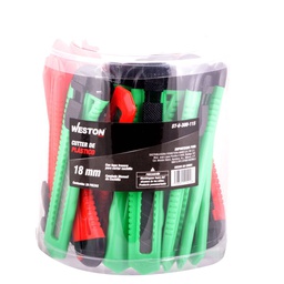 [ST-6-300-115] CÚTER PLASTICO 18MM - BOTE C/28 PZAS (PRECIO X BOTE)