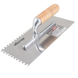 [Z-26080] LLANA CANTO DENTADO CUADRADO 11" X 5" 6 REMACHES MANGO D/MADERA (Precio x pieza - Empaque c/12 pzas)