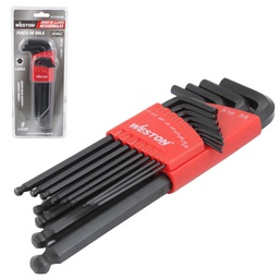 [ST-6-200-600] JUEGO 9 LLAVES LARGAS PUNTA DE BOLA 1.5-10MM HEX CRV C/ORGANIZADOR
