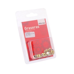 [A-16545-B] GRASERA 1/4"-28 RECTA H-100 BLISTER DE 10 PIEZAS