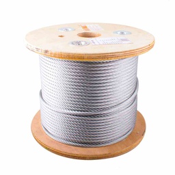 [B-030] CABLE DE ACERO GALVANIZADO 7X19 1/4" ROLLO 100M