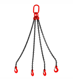 [C-02025] ESLINGA DE CADENA 3/8" G80 12M CUÁDRUPLE GANCHO TRABA