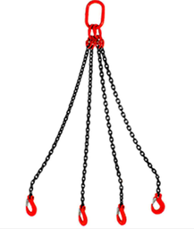 [C-02030] ESLINGA DE CADENA 3/8" G80 6M CUÁDRUPLE GANCHO DE QUIJADA C/SEGURO