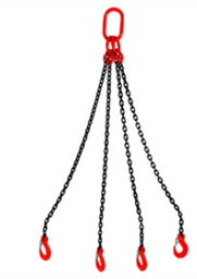 [C-02035] ESLINGA DE CADENA 3/8" G80 12M CUÁDRUPLE GANCHO DE QUIJADA C/SEGURO