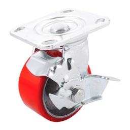 [Y-1044-152] RODAJA FIERRO VACIADO C/PU GIRA.ROJA C/FRENO 6X2"