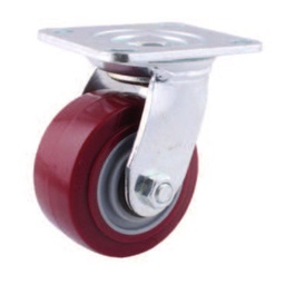 [Y-1065-125] RODAJA MARRÓN PU GIRA. 5X2"