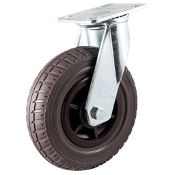 [Y-2039-200] RODAJA DE HULE CAFÉ USO RUDO GIRATORIA 8" (200X50MM)