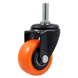 [Y-5045-050] RODAJA NARANJA PU GIR. C/ESPIGA ROSCADA 2"