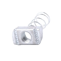 [ZK-25014] TUERCA C/RESORTE P/CANALETA GALV.  1/2"-13 X34.5X19X9.2MM (Precio x Pza - Caja c/200 pzas)